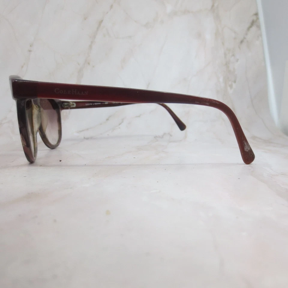Cole Haan CH612 Sunglasses Frame Women Burgundy Plastic Full Rim Round 54-19-130 - Image 3 of 4