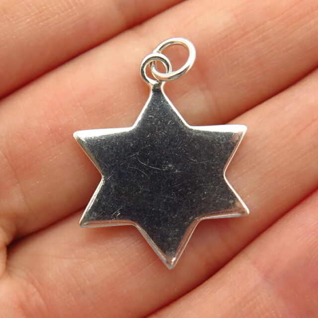 925 Sterling Silver Star / Sparkle Design Tag Pendant
