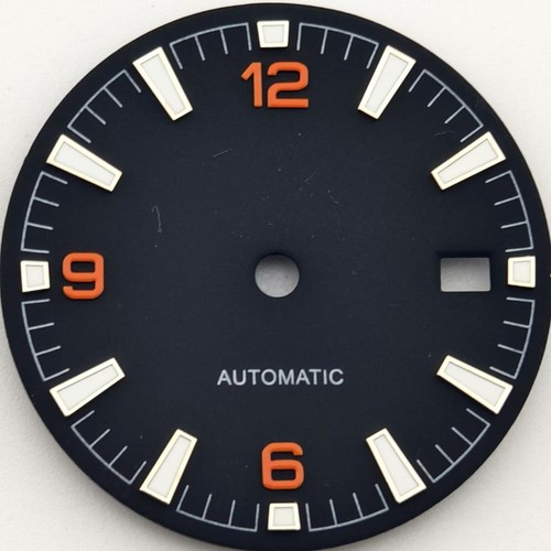 Orologio BOTIONI 31mm Quadrante Nero Blu Bianco Verde Misura Luminosa NH35 3/3.8 Corona - Foto 8 di 10