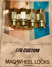 NOS Set of 4 Vintage CHEVY LOCKING Cal Custom Chrome Acorn Lug Nuts 7/16"