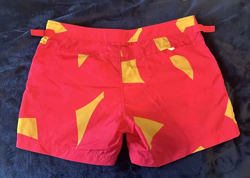 Tom Ford Designer Pink Colorblock Pattern Swim Shorts - Image 3 of 3