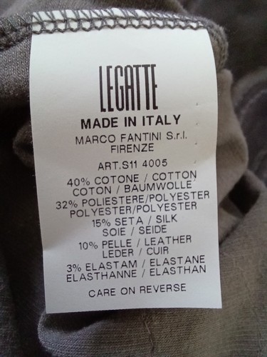 LEGATTE Made In Italy Women's Dress Silk Leather Cotton Blend UK 10 - Picture 23 of 24