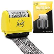Miseyo Wide Confidential Roller Stamp Identity Theft Stamp 1.5 Inch Perfect f...