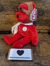 Ty Red Bearon The Baron Bear 100 Years of Flight Beanie Baby Plush Toy with Tags