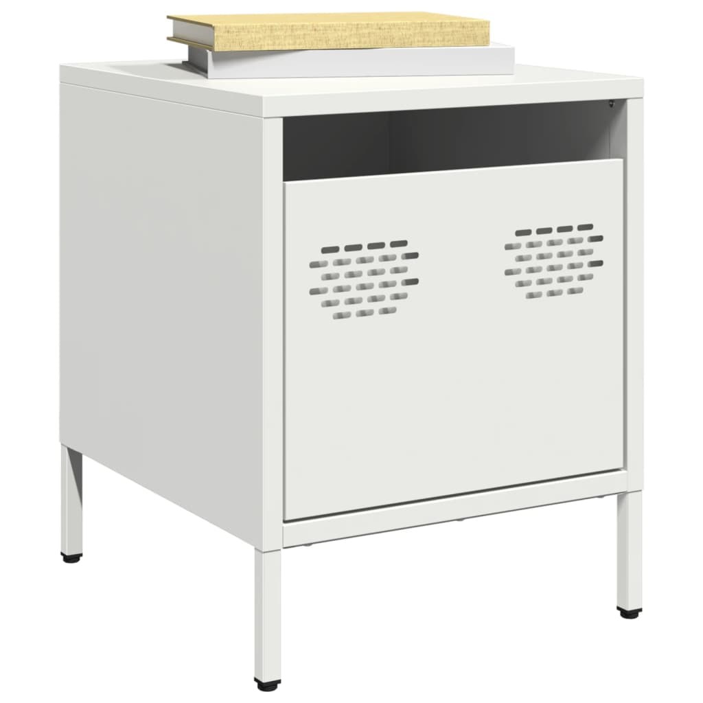 Comodini 2 pz Bianco 35x39x43,5 cm in Acciaio 2404723