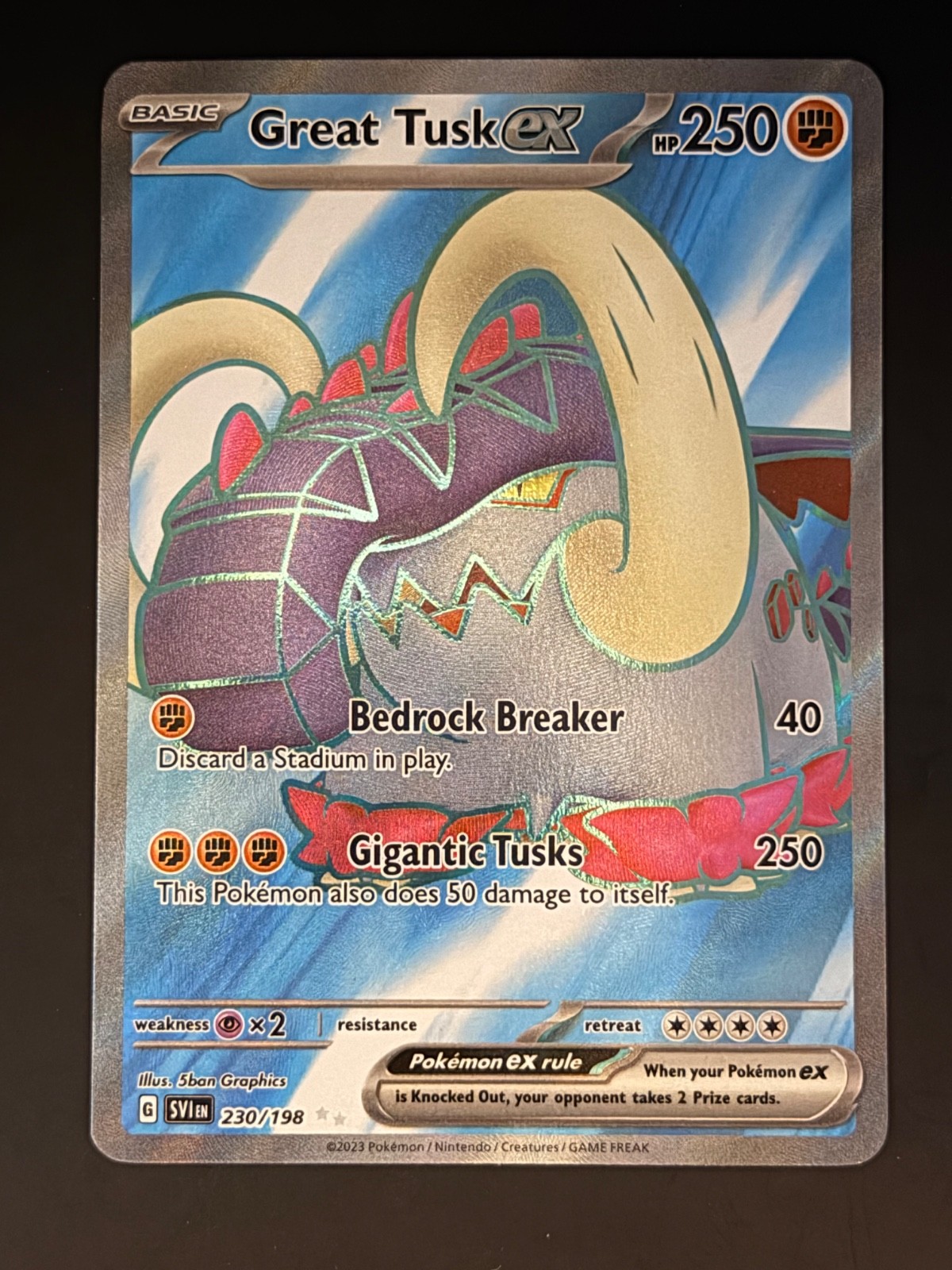 Great Tusk ex 230/198 Ultra Rare Scarlet & Violet Pokemon Near Mint