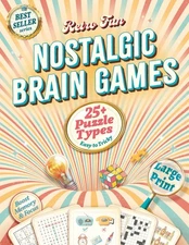 Retro Fun Nostalgic Brain Games for Seniors & Adults: A Large Print Puzzle Book