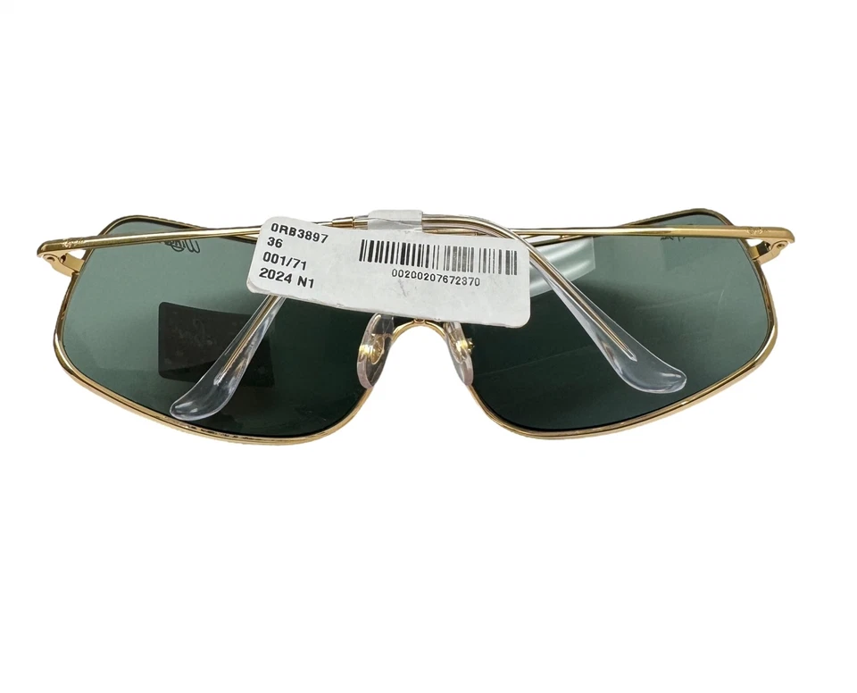 Gafas de sol Ray-Ban Wings III RB 3897 001/71 brillantes Arista dorado verde con estuche Foto 3 de 4