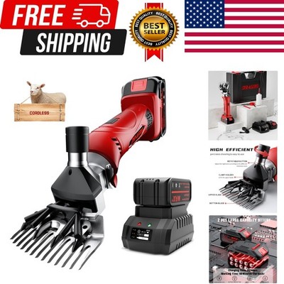 Cordless Electric Professional Sheep Shears, Sheep Clippers with 2 PCS Rechar...