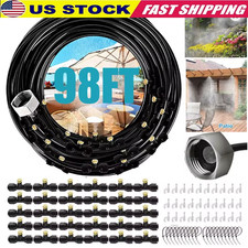 Misting Cooling System 98FT 30M Misting Line  30 Brass Mist Nozzles Garden US