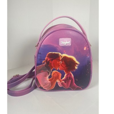 Disney Tangled Rapunzel Flynn Rider Lantern Mini Backpack Purple Crossbody Bag