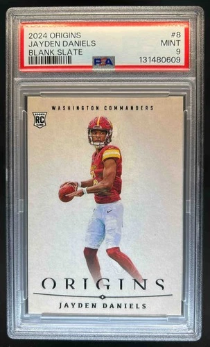 2024 Origins Jayden Daniels Blank Slate RC Rookie #8 Commanders PSA 9
