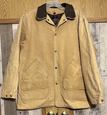 VTG WOOLRICH TAN CHORE BARN JACKET WOOL SOUTHWEST AZTEC BLANKET LINED COAT Sz L