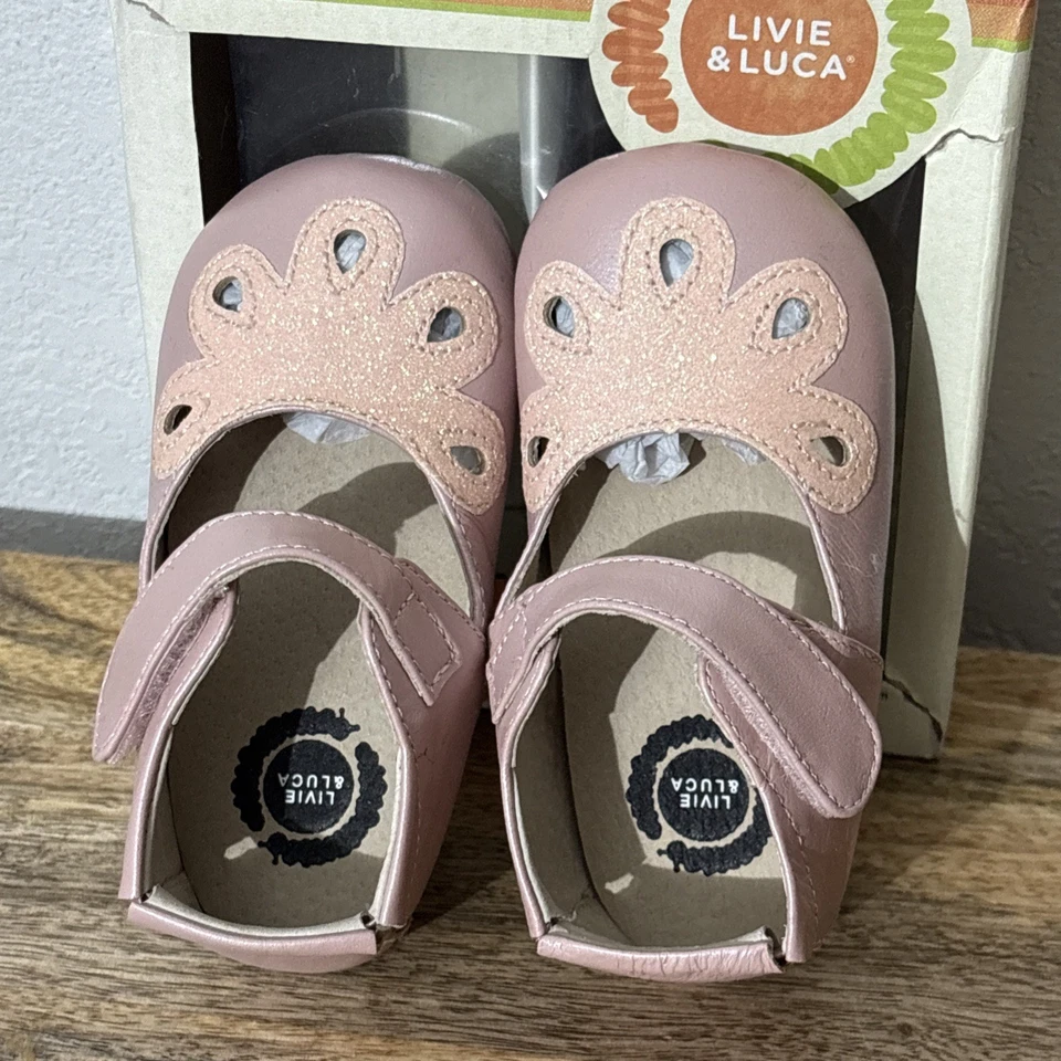 Livie & Luca Petal Mary Jane Shoes Pink Shimmer 18-24 mons Toddler NEW - Image 4 of 4