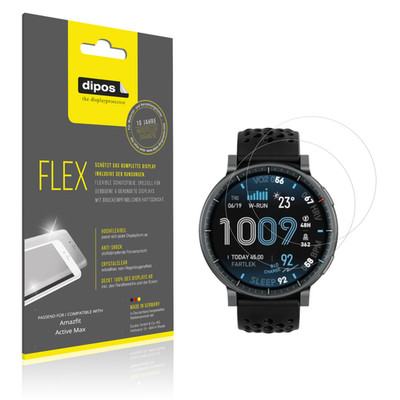 2x 3D Full Cover Schutzfolie für Amazfit Active Max Panzerfolie Anti-Shock