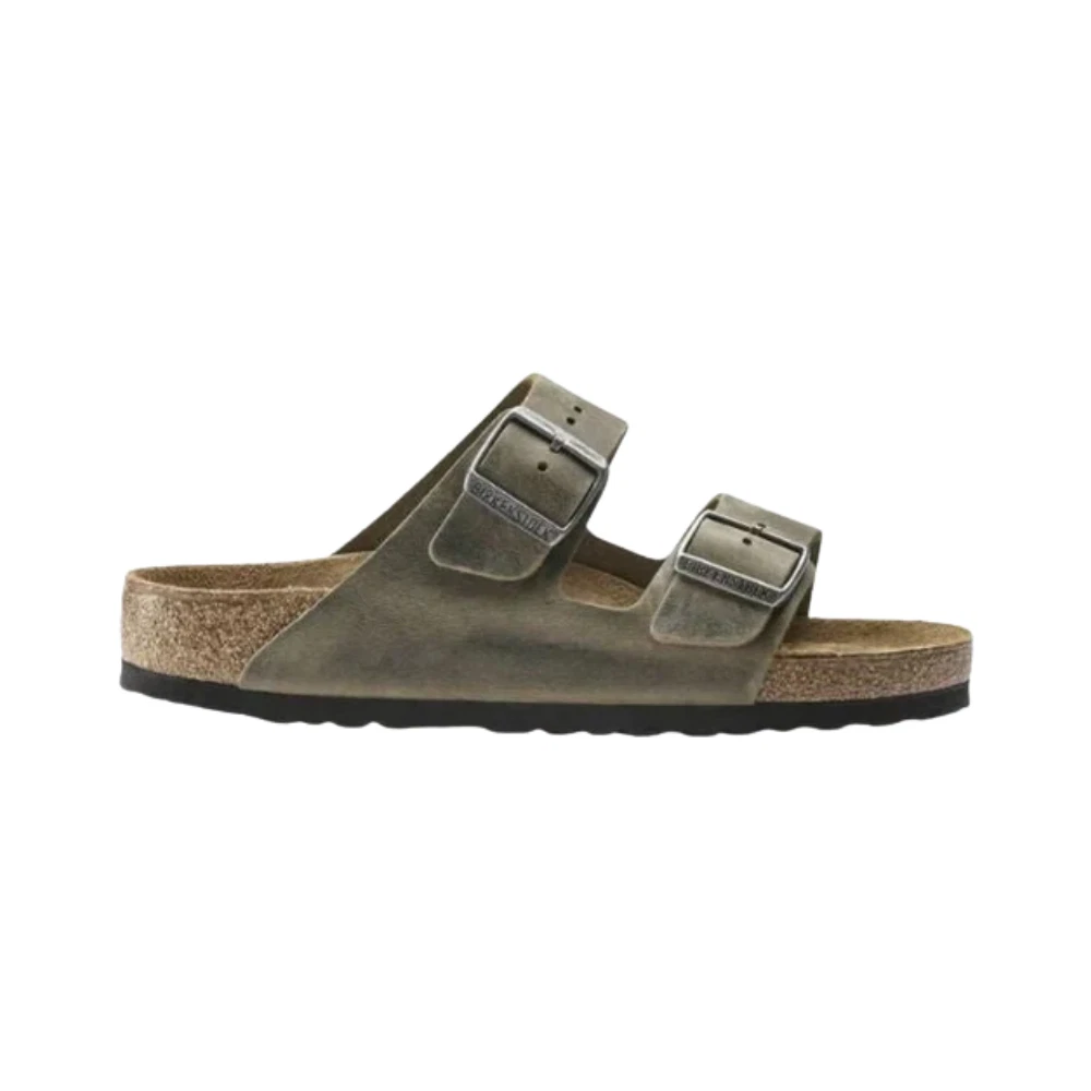 Birkenstock Arizona Unisex Oiled Leather Soft Footbed Sandals – Faded Khaki