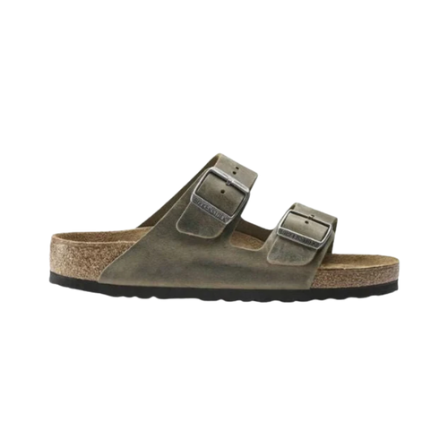 Birkenstock Arizona Unisex Oiled Leather Soft Footbed Sandals – Faded Khaki - Afbeelding 1 van 12