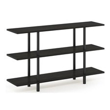Furinno TURN-N-TUBE Engineered Wood 3-Tier Wide Display Shelf in Espresso/Black