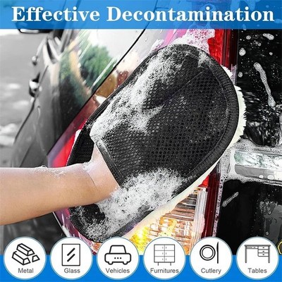 1 Pcs Microfiber Car Wash Mitt Cleaning Glove Auto Polishing Home Kitchen