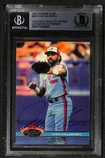 Ivan Calderon Signed 1991 Stadium Club Expos Trading Card Beckett Slab