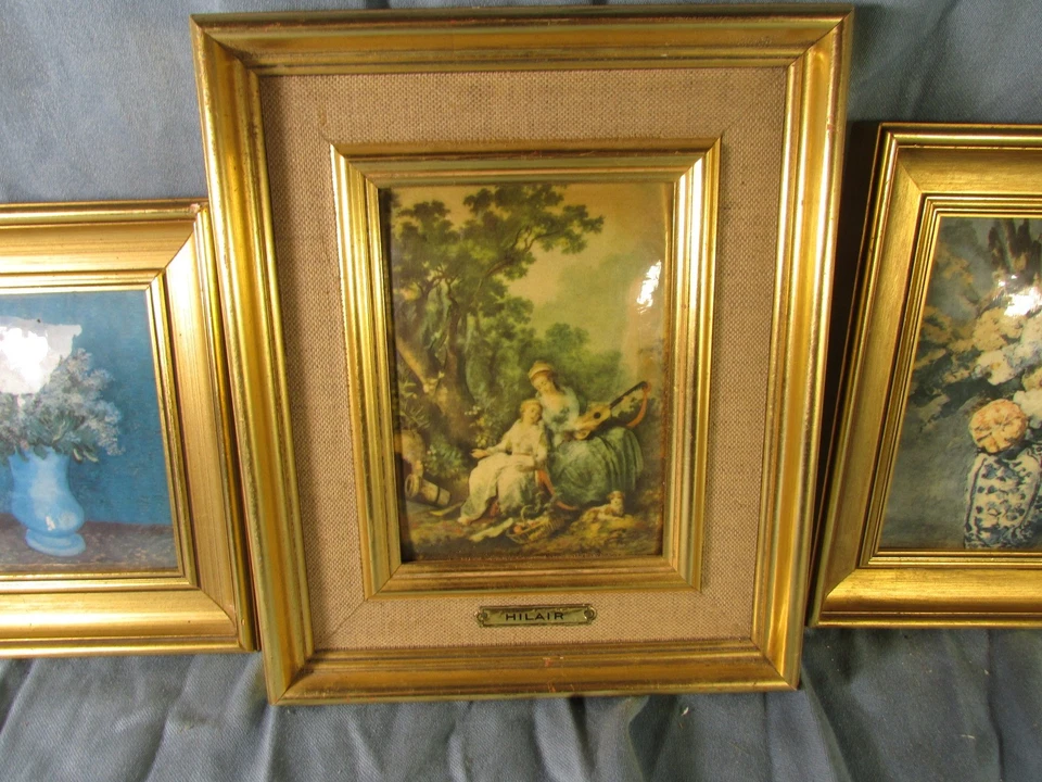 3 tableaux émaillés HELCA martelés à la main"Musique"de Hilaire & décor floral, - Photo 3/4