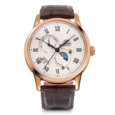 Orient Bambino Sun & Moon RN-AK0001S White Dial Automatic Men's Watch NEW JPN