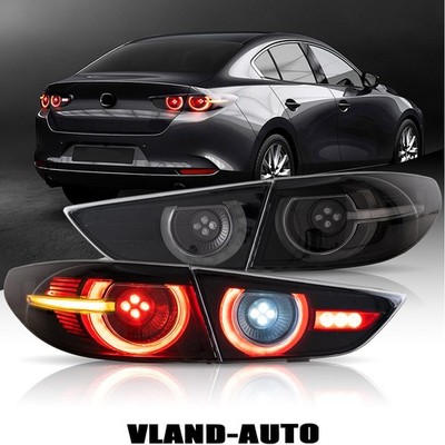 Fit Mazda 3 Axela 2019-2021 Smoke LED Tail Lights DRL w/Startup Sequential 1Pair