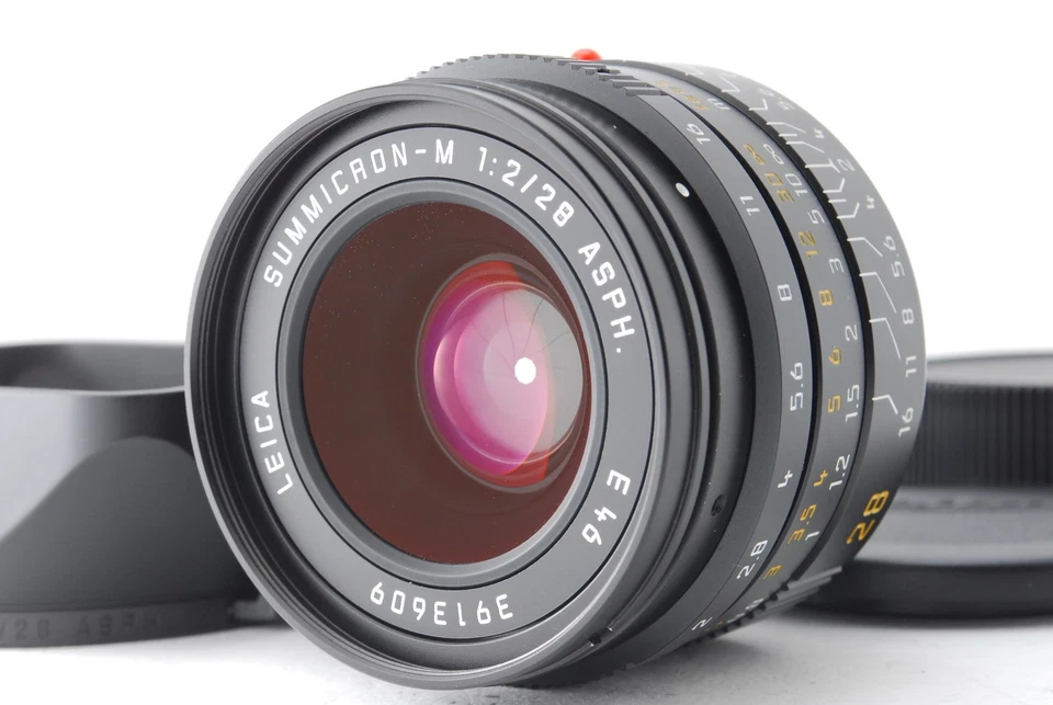 ¡Juego completo! [Sin usar] Lente Leica Summicron-M 28 mm f/2 ASPH E46 negra 6 bits MF JAPÓN Foto 2 de 4