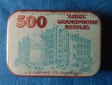 Grammophon Nadeldose, Werbedose, Blechdose