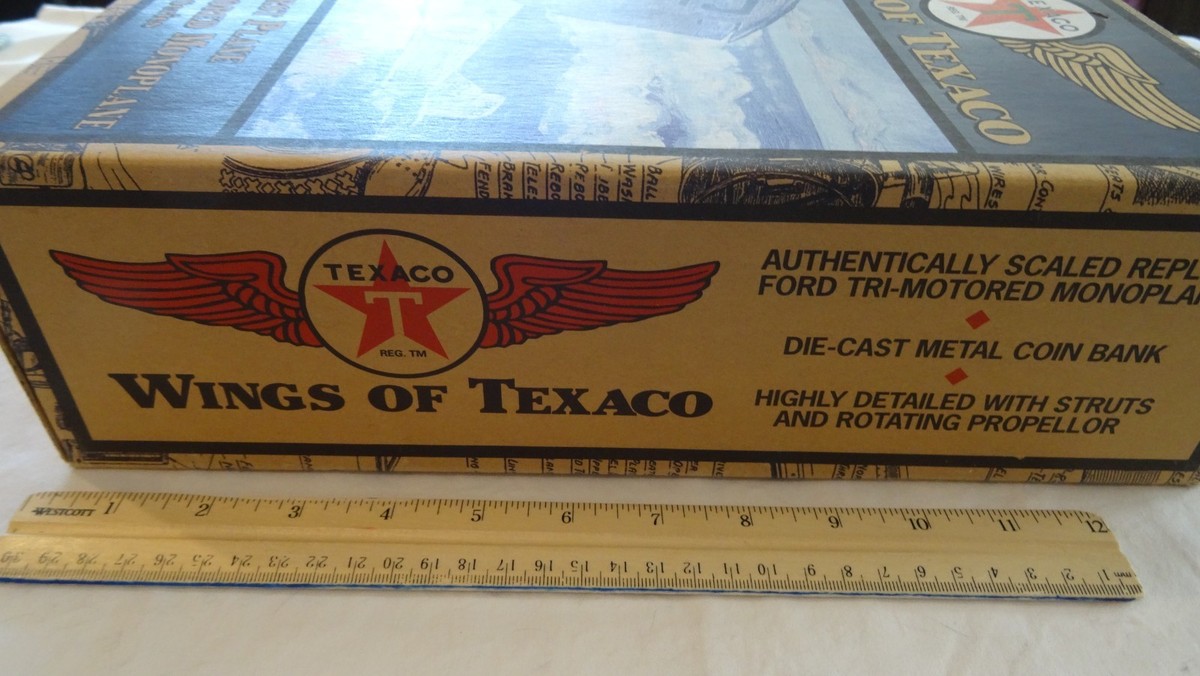 Wings of Texaco Die Cast 1927 Ford Tri-Motored Monoplane Coin Bank