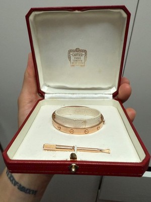 Cartier Love Bracelet size 16 18K Rose Gold Original with Screw driver and box
