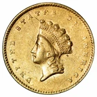 1855 Type 2 Indian Princess Head Gold Dollar $1 Raw