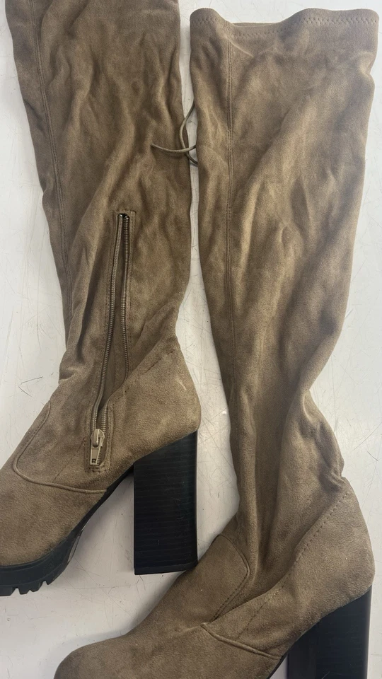 Botas femininas Wild Diva Lounge camurça sintética acima do joelho tamanho 9 marrom - Imagem 4 de 4