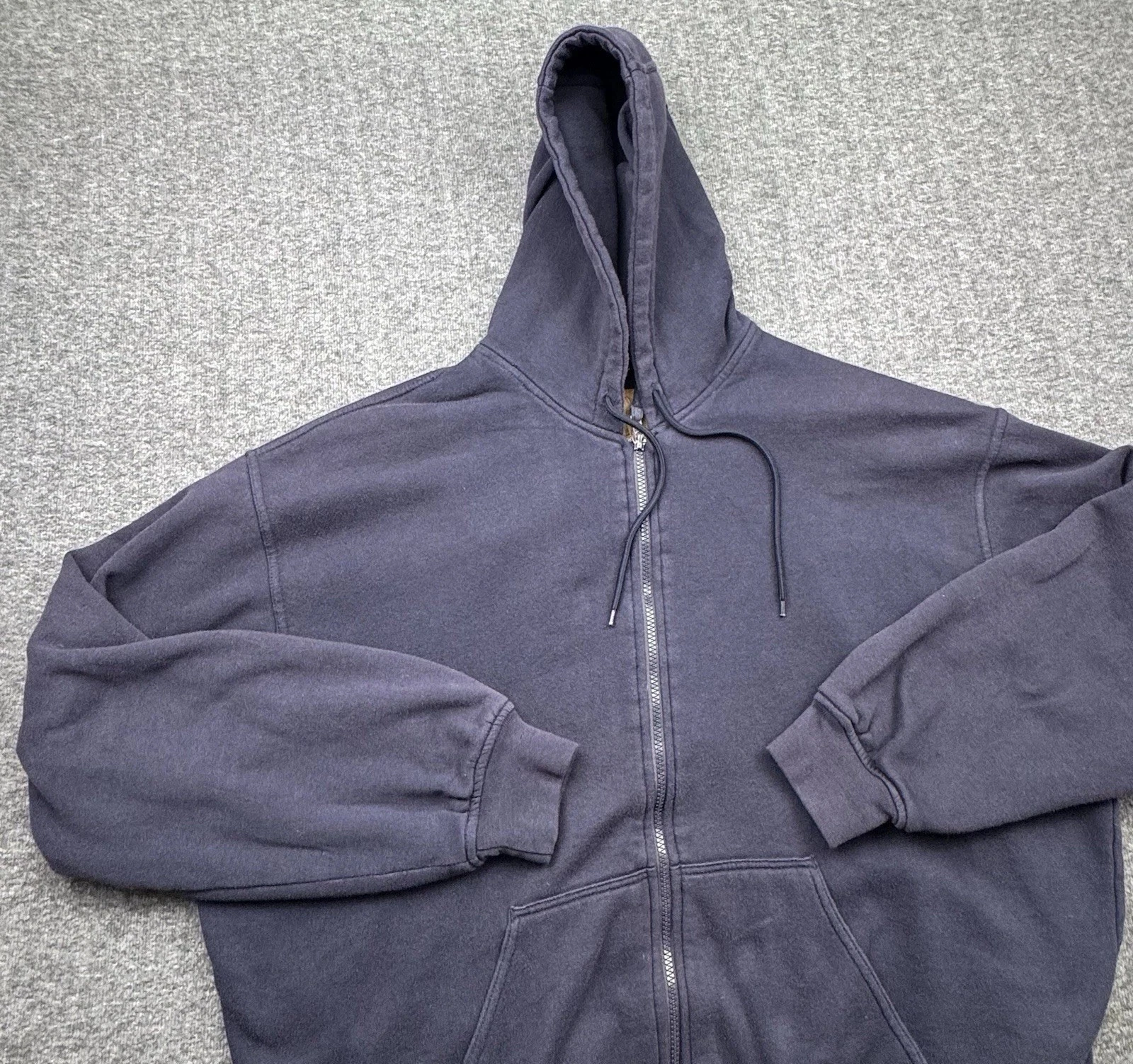 Iron Max Lined Full Zip Hoodie Blue XLT Tall Distressed Faded Thrashed Work