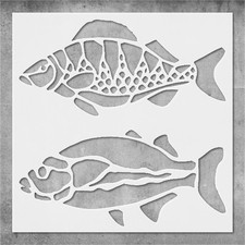 Fish Design Stencil Reusable Template for Wall Art DIY Crafts Fabric Painting