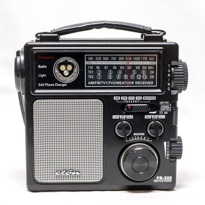   Eton Model FR-300 Silver Black TV1 TV2 Weather Receiver AM FM Radio - WORKS  