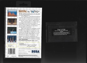 Sega Master System   RASTAN     w/Cartridge & Box (CB)