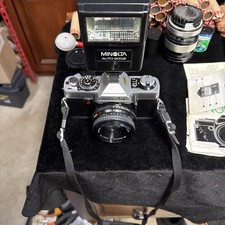 Vintage: Minolta XG-1 35mm SLR w/ Minolta MD Rokkor-X 45MM F/2.0 lense with bag