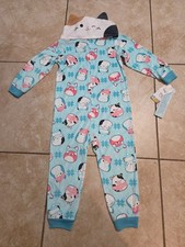 Girls Squishmallows Hooded Pajamas one piece with zipper size XS 4/5 NEW W TAGS