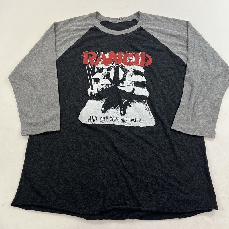 2005 Rancid Shirt And Out Come The Wolves Punk Band Men’s Large Y2K Raglan 3/4