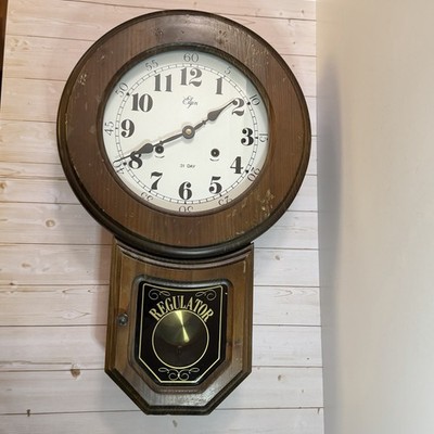 Vintage 1970s  Regulator Wall Winding Clock 31 Day Chime Korea Made