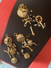 Lunch At The Ritz Steampunk 1980s Clockwork Earrings Pendant Brooch Retired Runw — photo 9