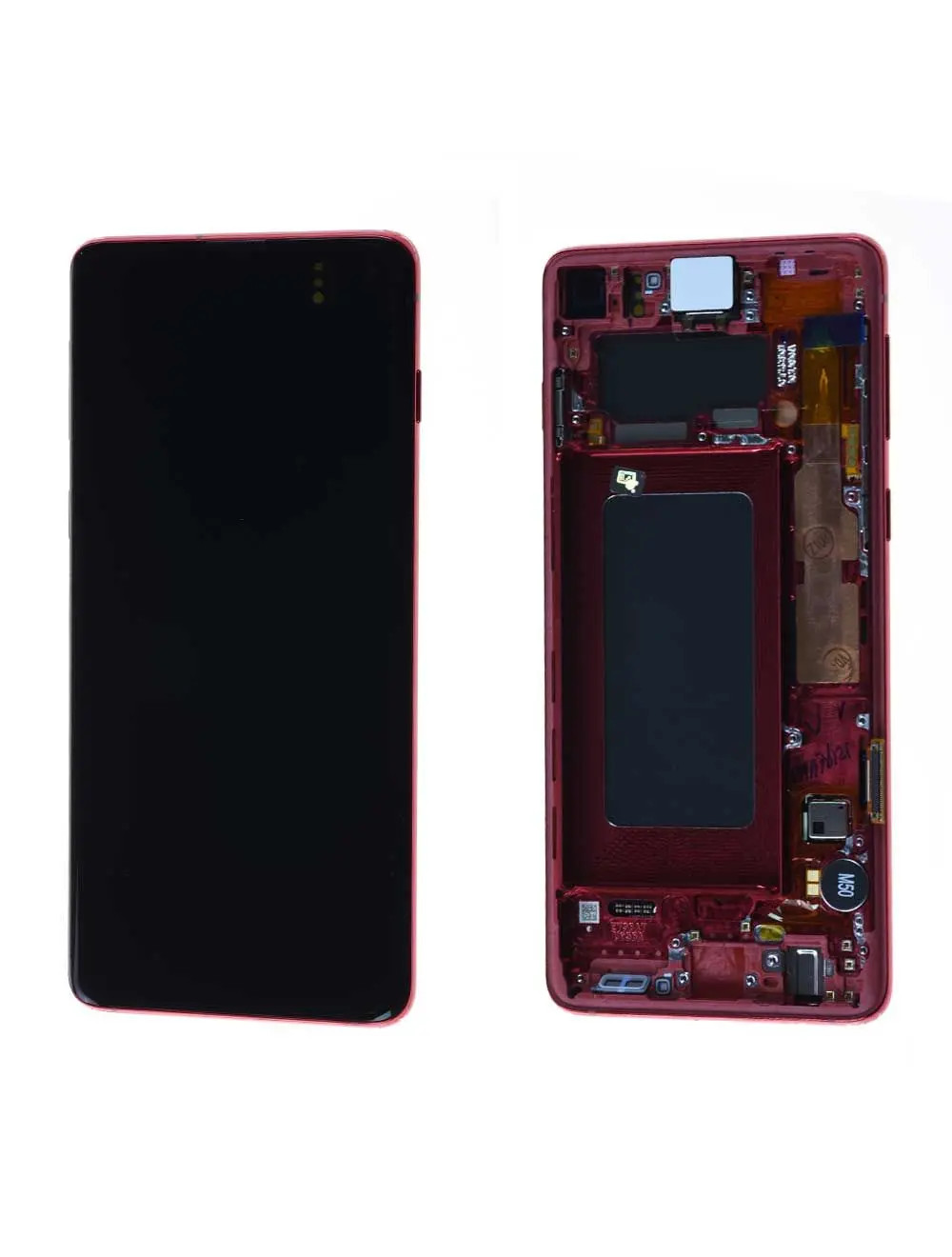 Écran Samsung S10 Rouge avec Châssis Origine pour Réparation Smartphone G973F