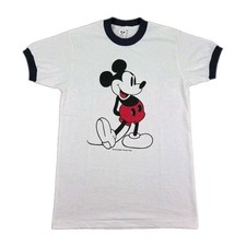 Vintage Mickey Mouse Ringer T Shirt Mens Medium Short Sleeve