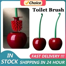 Creative Toilet Brush Holder Set Cherry Shape Standing WC Cleaning Bathroom