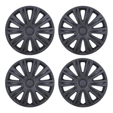 16" Matte Black 4 Wheel Covers Full Rim Hub Caps Fit R16 Tire & Steel Wheels 