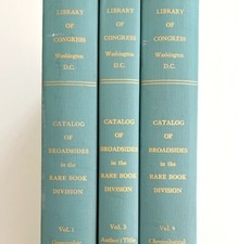 Library Of Congress Broadsides Catalog 1972 3 Volumes Rare Books History BKBX3