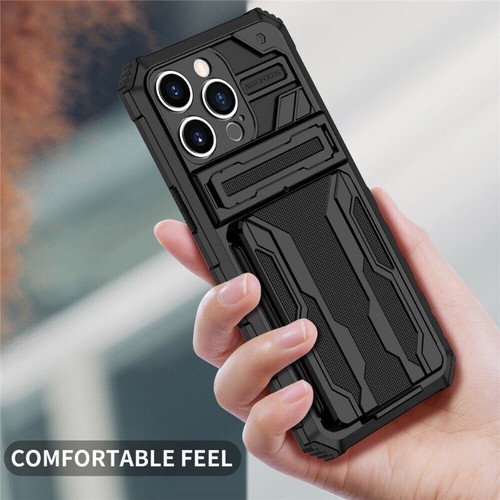 For iPhone 16 15 14 13 12 11 Pro Max XR 8 Plus Rugged Stand Case Card Slot Cover - Picture 5 of 72