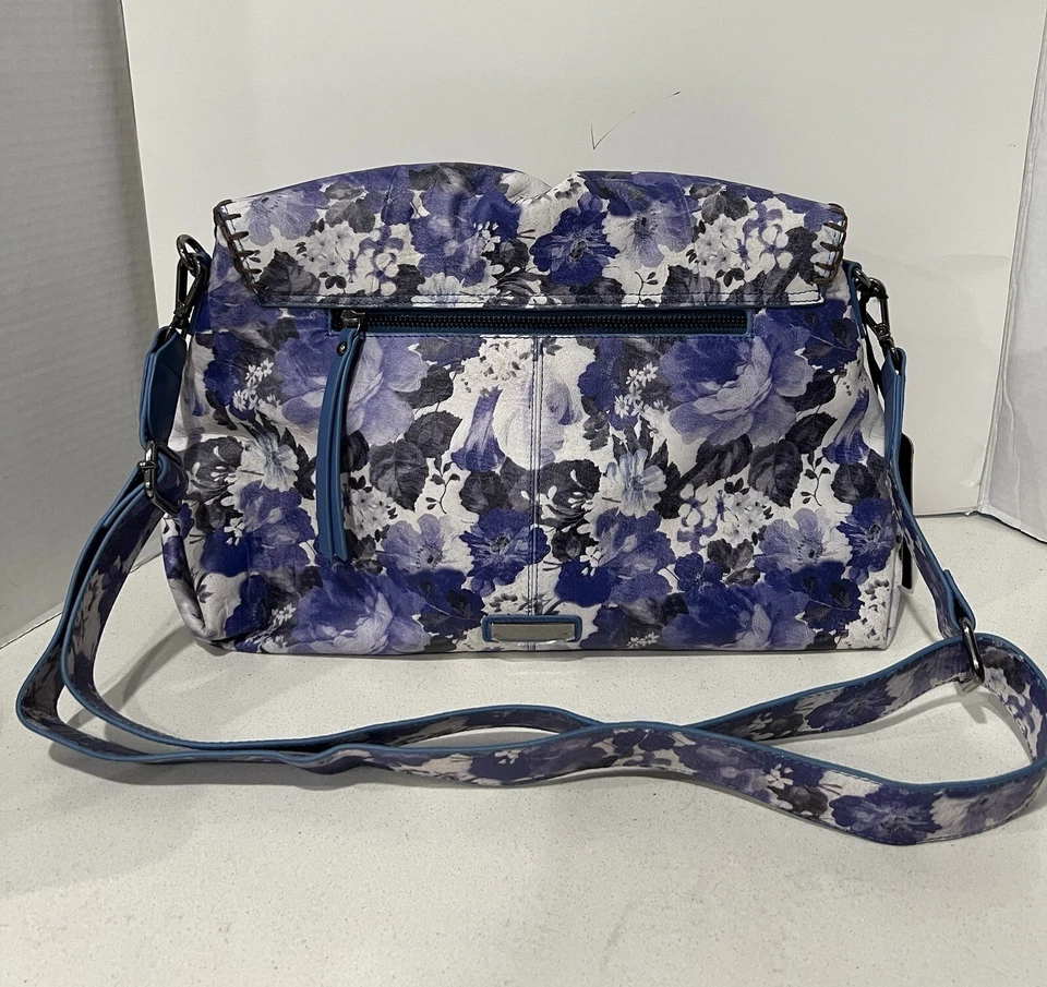 Bolso Mensajero Sharif Legacy Cuero Acanalado Museo Solapa - Denim Floral Foto 4 de 4