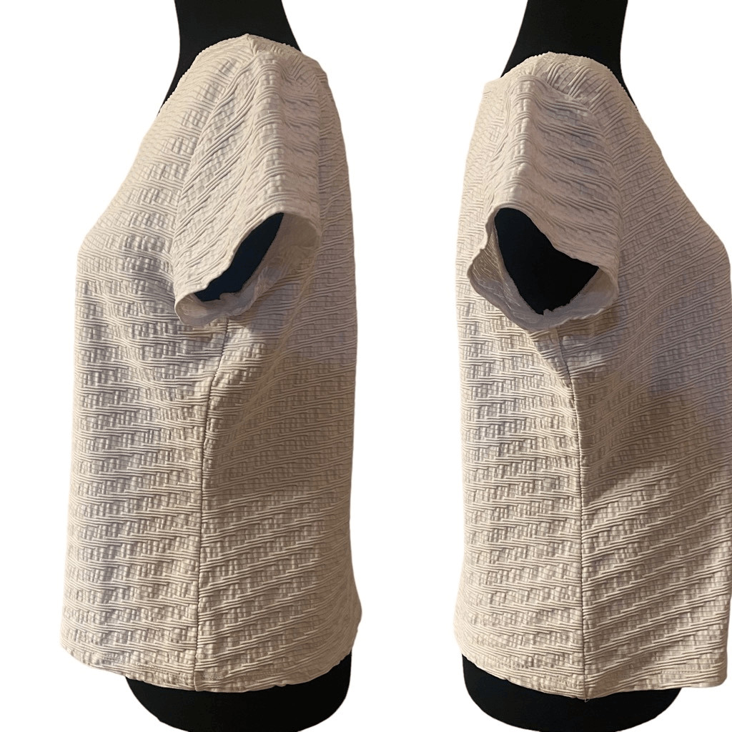 Talbots White Textured Pattern Top - image 3